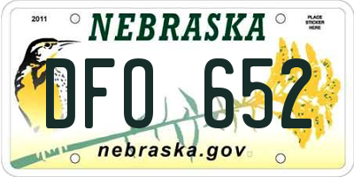 NE license plate DFO652