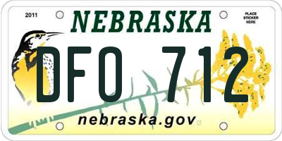 NE license plate DFO712