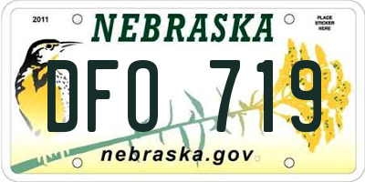 NE license plate DFO719