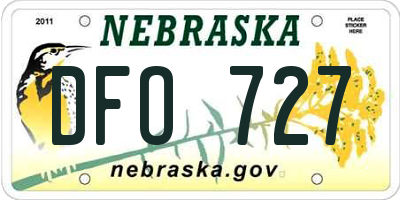 NE license plate DFO727