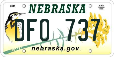 NE license plate DFO737