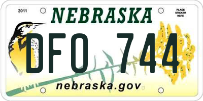 NE license plate DFO744