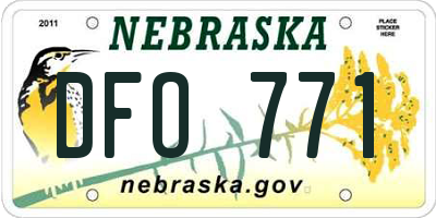 NE license plate DFO771