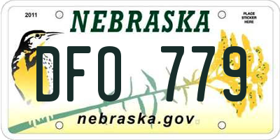 NE license plate DFO779