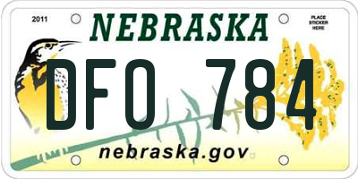 NE license plate DFO784