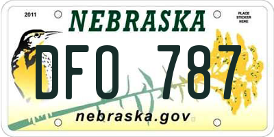 NE license plate DFO787