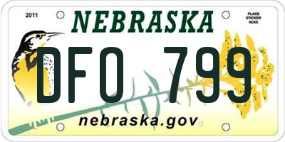 NE license plate DFO799