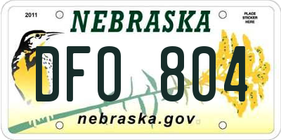 NE license plate DFO804