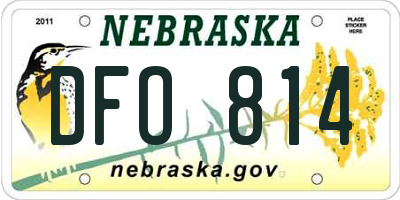 NE license plate DFO814