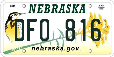 NE license plate DFO816