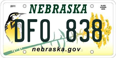 NE license plate DFO838