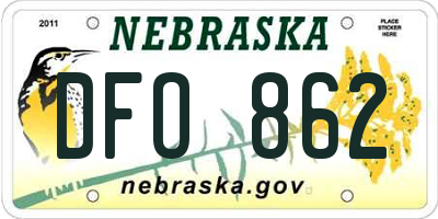 NE license plate DFO862