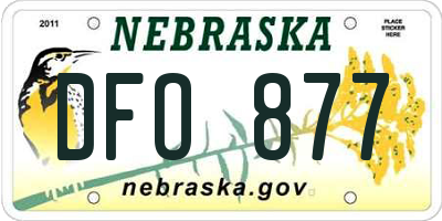 NE license plate DFO877