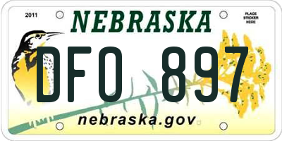 NE license plate DFO897