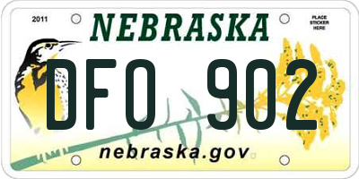 NE license plate DFO902