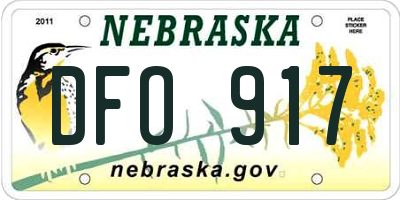 NE license plate DFO917