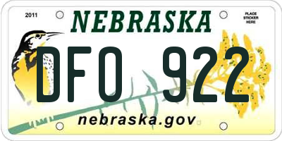 NE license plate DFO922