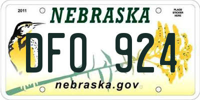 NE license plate DFO924