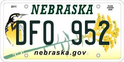 NE license plate DFO952