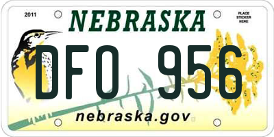 NE license plate DFO956
