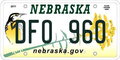 NE license plate DFO960