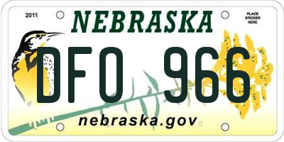 NE license plate DFO966