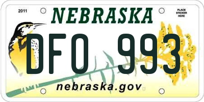 NE license plate DFO993