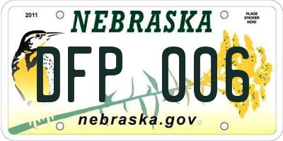 NE license plate DFP006