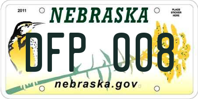 NE license plate DFP008