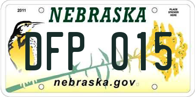 NE license plate DFP015