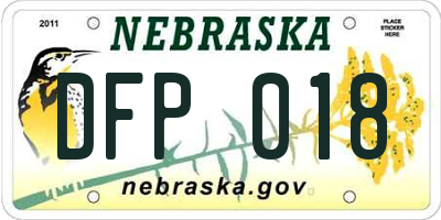 NE license plate DFP018