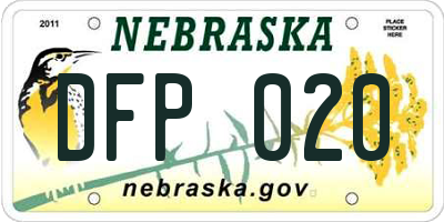 NE license plate DFP020