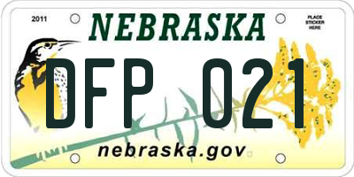 NE license plate DFP021