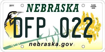 NE license plate DFP022
