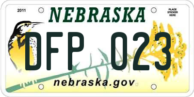 NE license plate DFP023