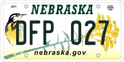 NE license plate DFP027