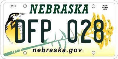NE license plate DFP028