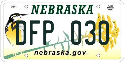 NE license plate DFP030