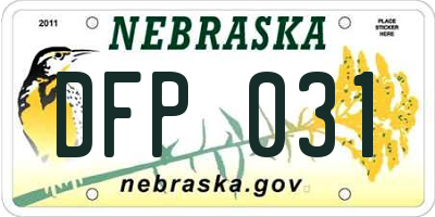 NE license plate DFP031