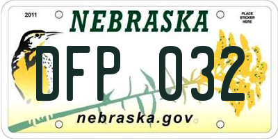 NE license plate DFP032