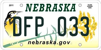 NE license plate DFP033