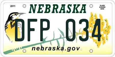 NE license plate DFP034