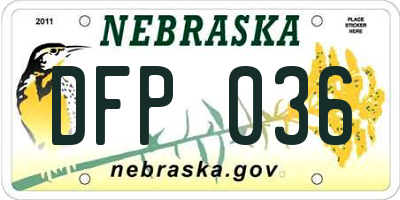 NE license plate DFP036
