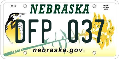 NE license plate DFP037