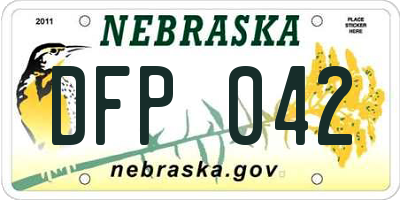 NE license plate DFP042
