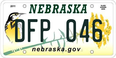 NE license plate DFP046