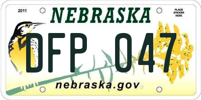 NE license plate DFP047