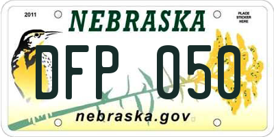 NE license plate DFP050