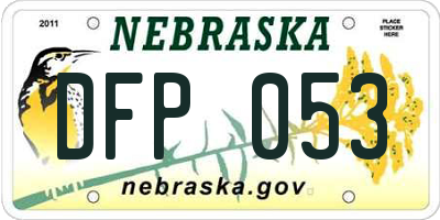 NE license plate DFP053