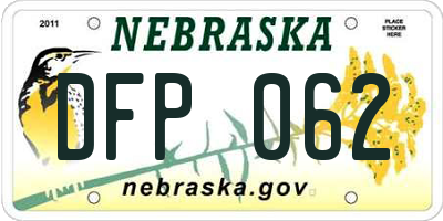 NE license plate DFP062